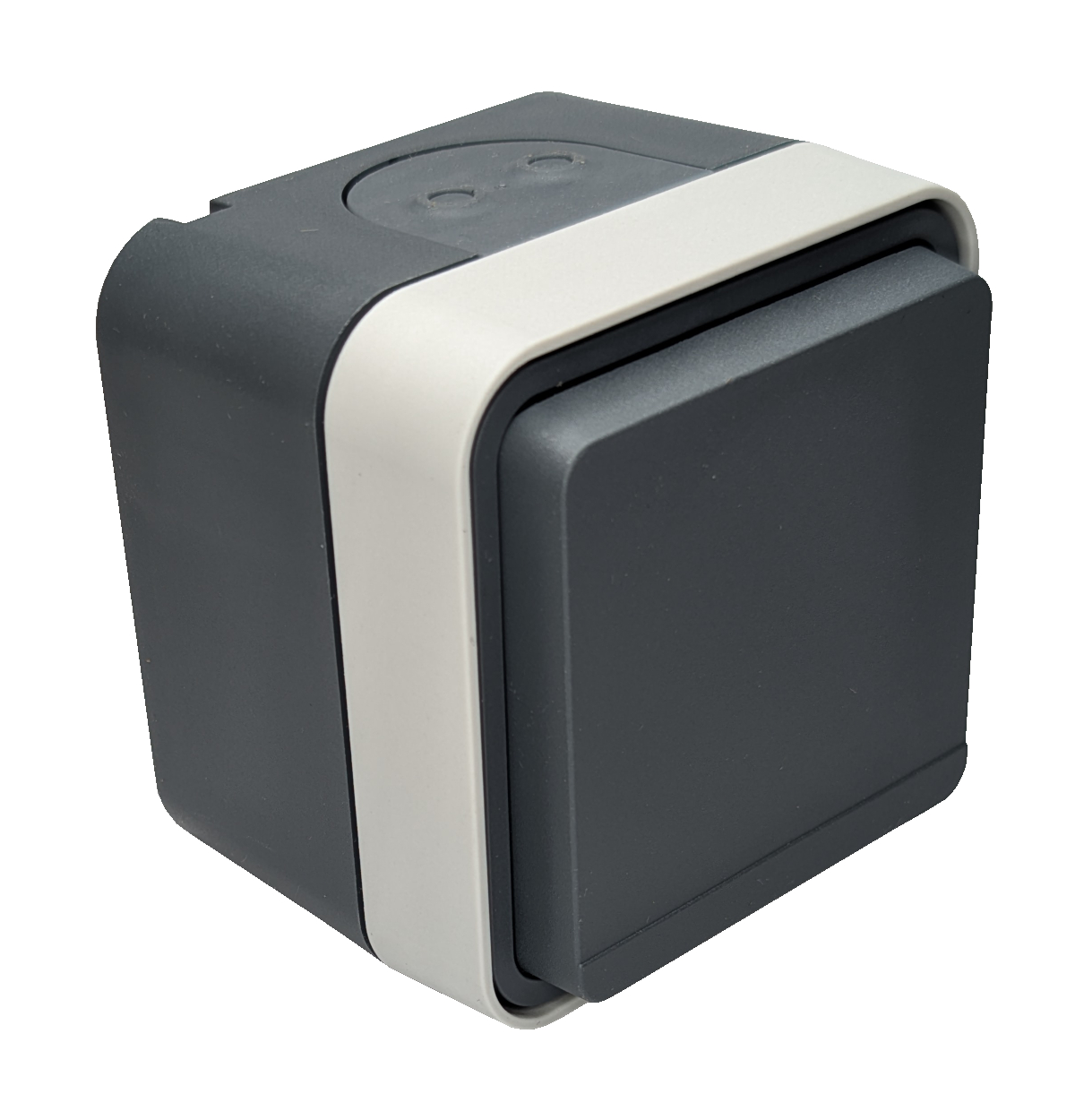 Berker Aufputzsteckdose Schuko mit Klappdeckel grau