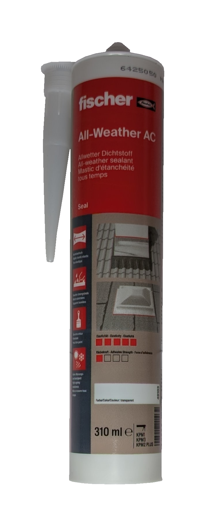 Fischer Allwetterdichtstoff All-Weather AC, transparent, 310 ml