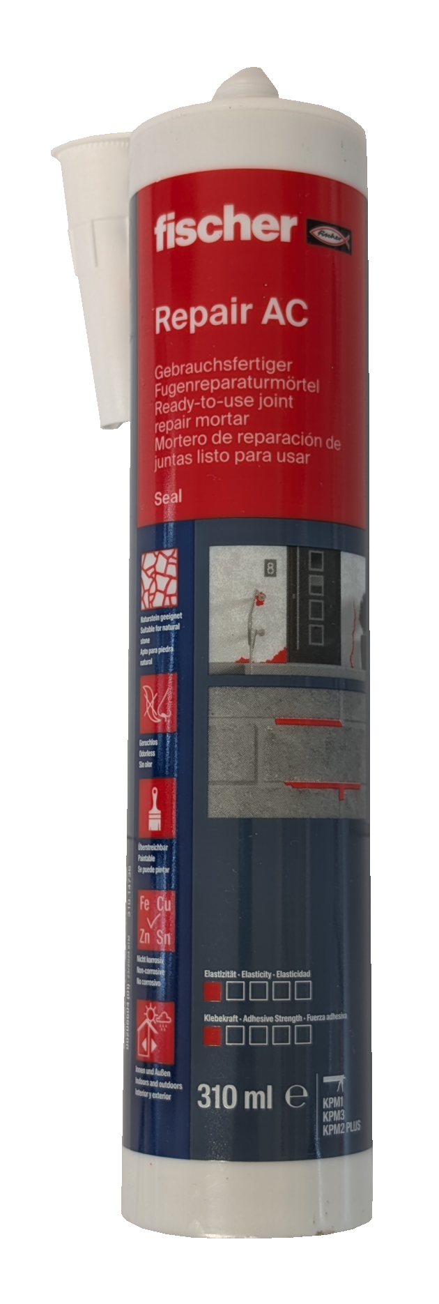 Fischer Fugenreparaturmörtel Repair AC, zementgrau, 310 ml