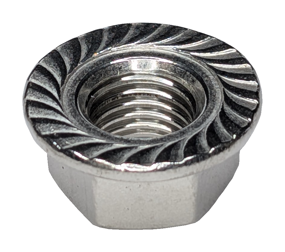 M16 Flanschmutter mit Sperrverzahnung Edelstahl A2