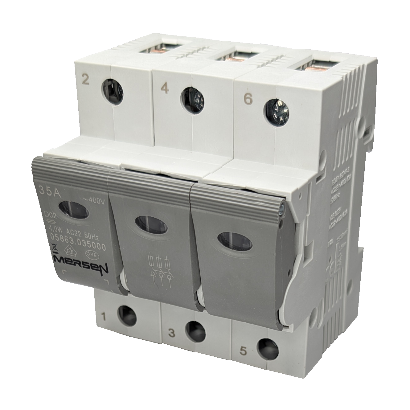 Mersen Lasttrennschalter D02 35 A 3-polig mit Sicherungseinsatz