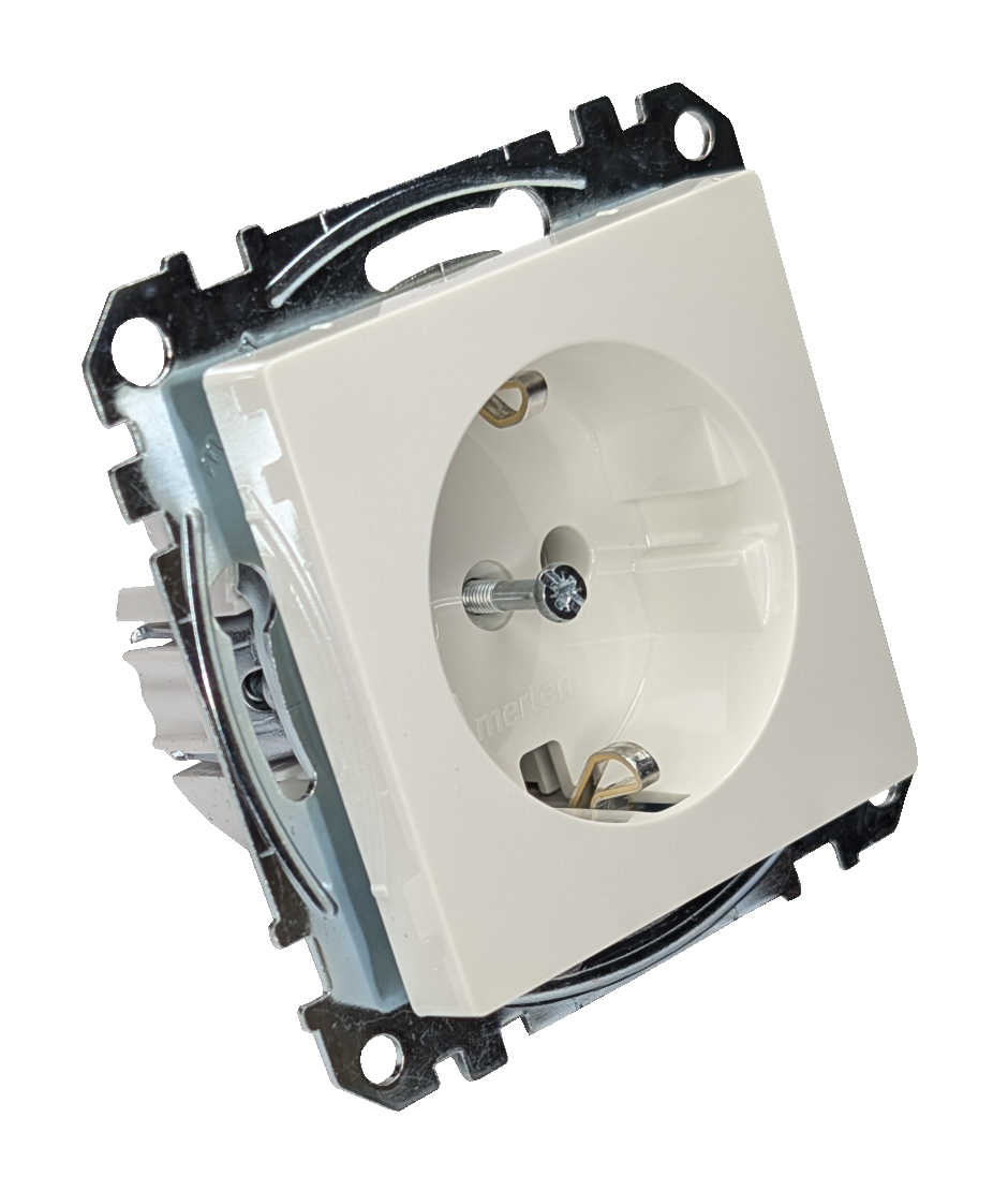 Merten Schuko-Steckdose, polarweiß glänzend, System M