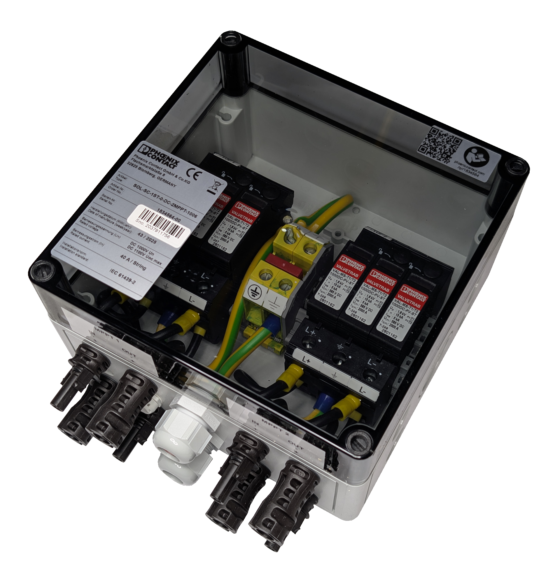 Phoenix Contact Generatoranschlusskasten Typ 1/2 für 2 MPPT MC4-Evo 2