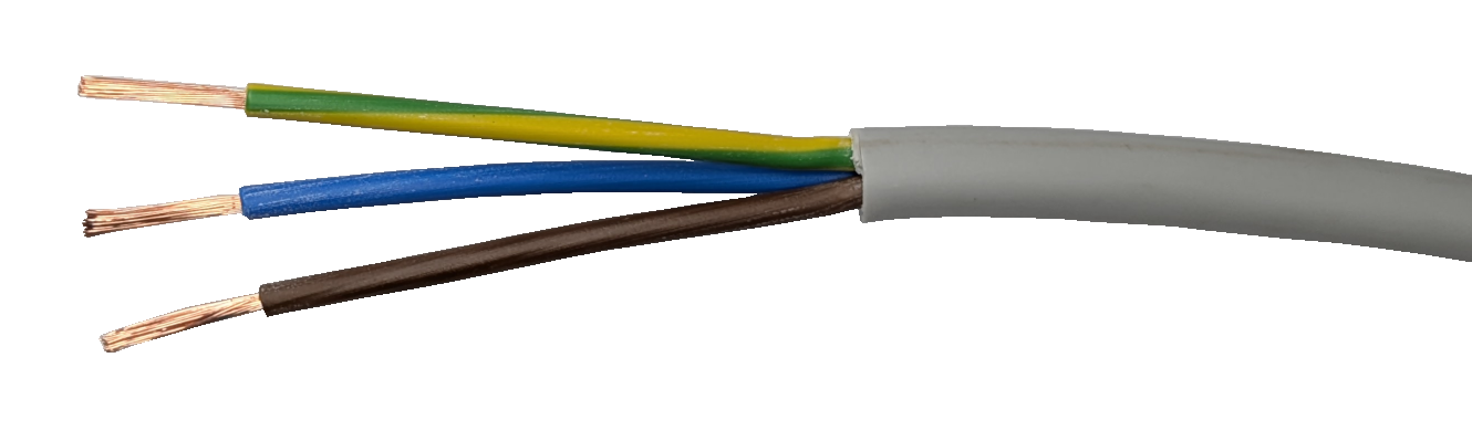 PVC Schlauchleitung mittel H05VV-F hellgrau 3 x 2,5 mm²