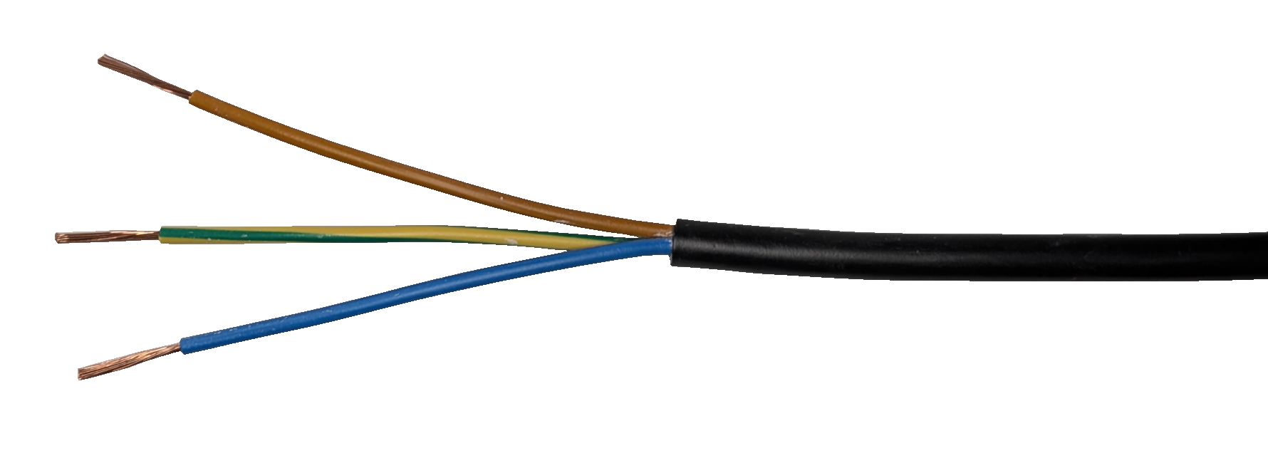 PVC Schlauchleitung mittel H05VV-F schwarz 3 x 1,5 mm²