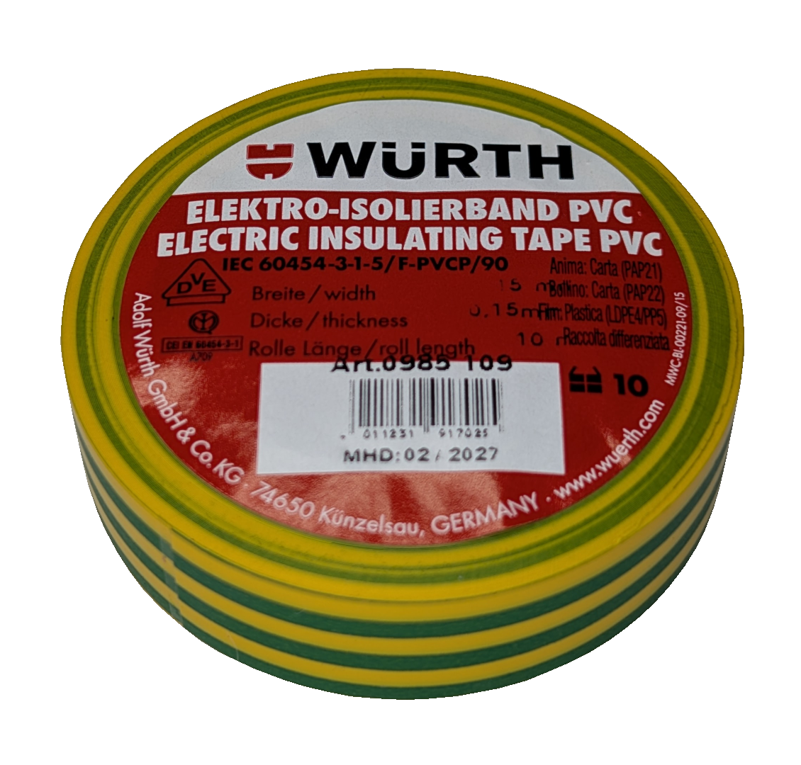 Würth Elektro-Isolierband gelb-grün 10 m x 15 mm