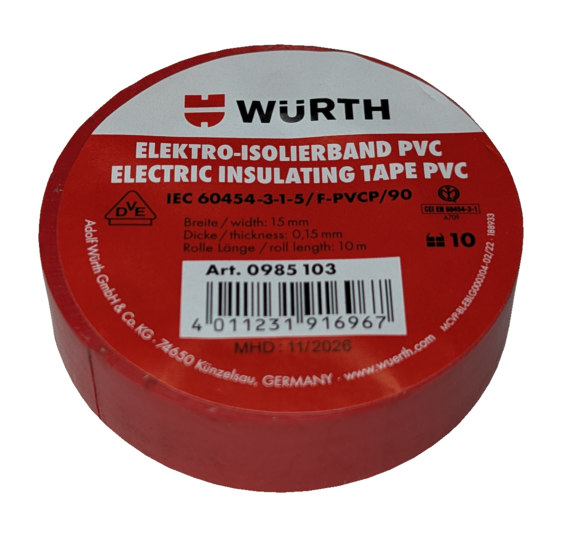 Würth Elektro-Isolierband rot 10 m x 15 mm