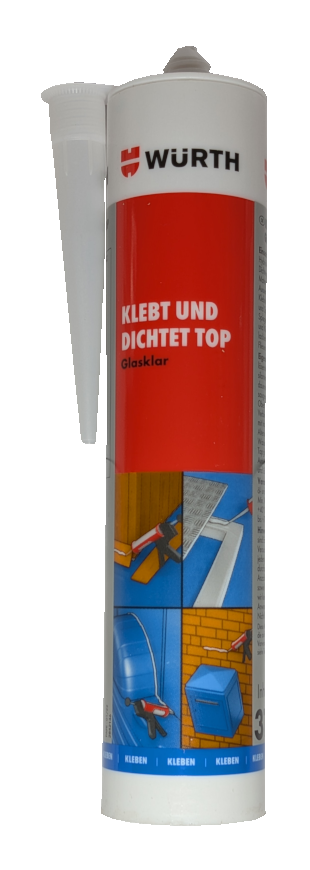 Würth Konstruktionsklebstoff Klebt und Dichtet Top, glasklar, 310 ml